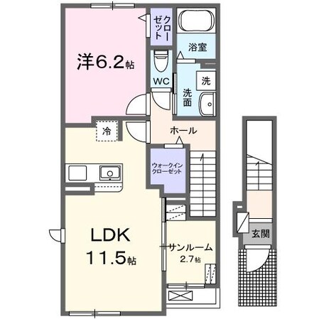 サンフラット乙島Aの物件間取画像